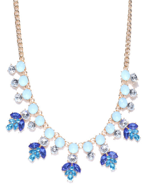 Floral Motif Collar Necklace - ChicMela