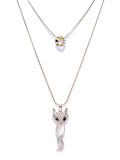 Cubic Zirconia Fox Chain Necklace - ChicMela