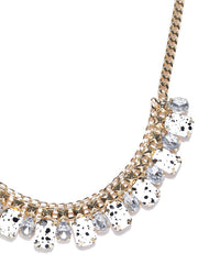 Marble Inspired Black and White Dotted Necklace - ChicMela