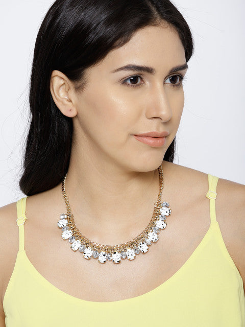 Marble Inspired Black and White Dotted Necklace - ChicMela