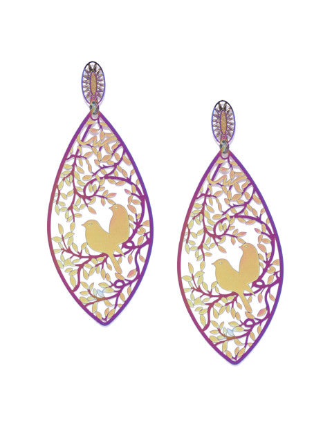 Love Birds in a Nest 3D Drop Earrings - ChicMela