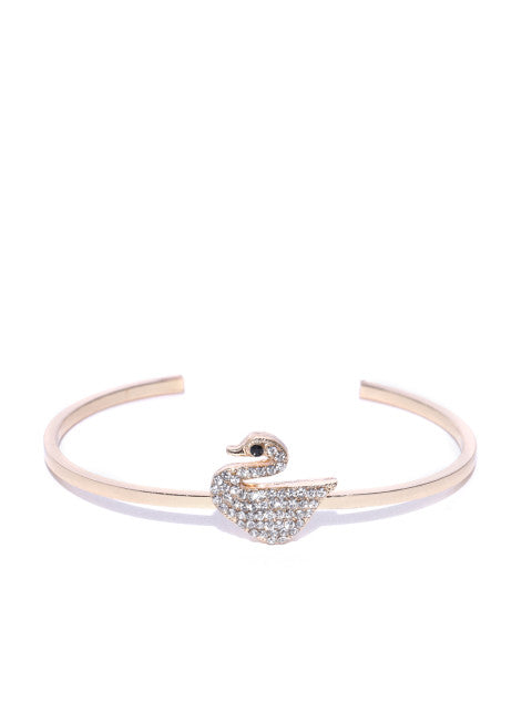 Swan Gold Plated Slip On Cuff - ChicMela