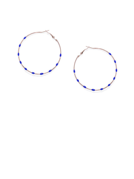 Blue Dotted Circular Hoops