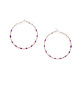 Purple Dotted Circular Hoops - ChicMela