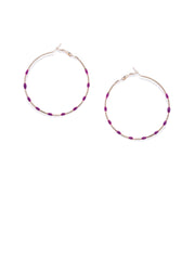 Purple Dotted Circular Hoops - ChicMela