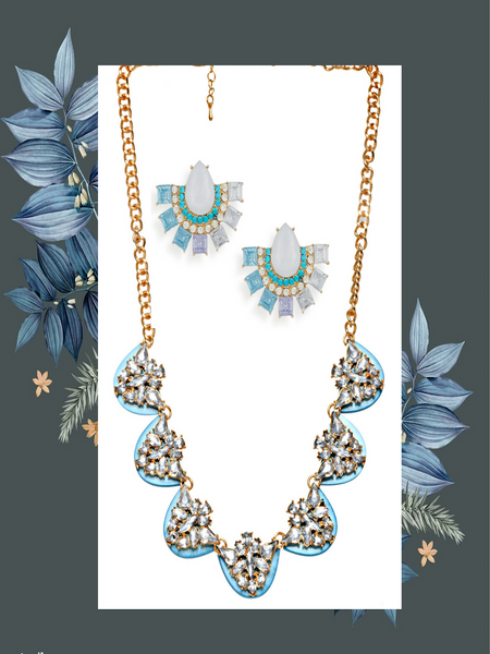 Gift Saver Combo Saver- Blue Necklace and Earring Set