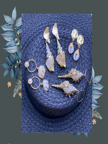 Super Saver- Best Selling Handmade Shell Earrings Set- 8 pieces