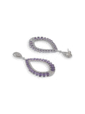 Cubic Zirconia Purple Statement Earrings - ChicMela