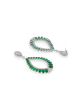Cubic Zirconia Green Statement Earrings - ChicMela