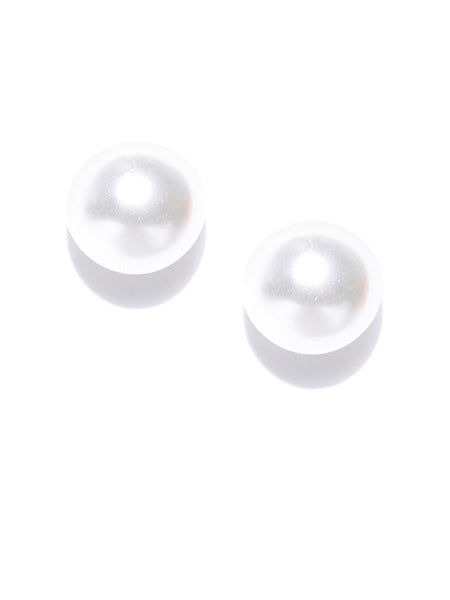 Detachable 2 in 1 Crystal & Pearl Studs-White - ChicMela