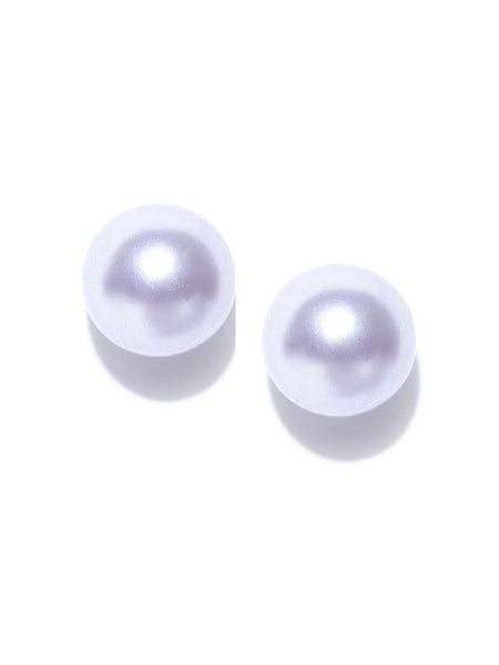 Detachable 2 IN 1 Enamel & Pearl Stud Set- Pastel Blue - ChicMela