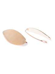 London-Geometric Shaped Oval 14k Rose Gold Plated Drops - ChicMela