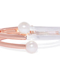 Rose-gold and Silver Pearl Cuff - ChicMela