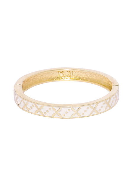 White Enamel Cuff - ChicMela