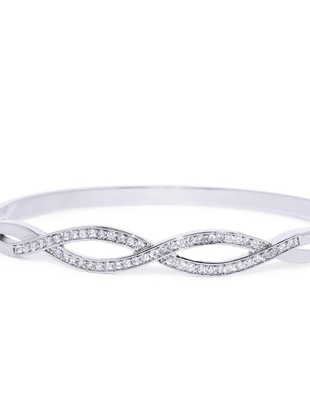 Azura CZ Silver Cuff - ChicMela