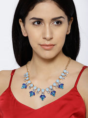 Floral Motif Collar Necklace - ChicMela
