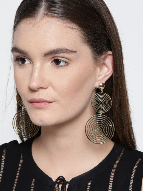 Spherical Gold Plated Earrings - ChicMela