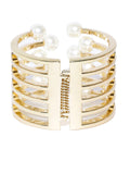 Coco 18k Gold Plated Pearl Cuff - ChicMela