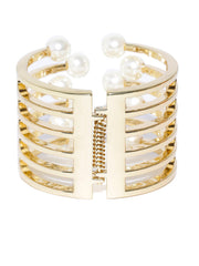 Coco 18k Gold Plated Pearl Cuff - ChicMela