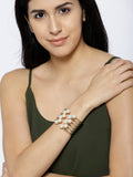 Coco 18k Gold Plated Pearl Cuff - ChicMela