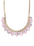 Marble Inspired Coral and Black Dotted Necklace - ChicMela