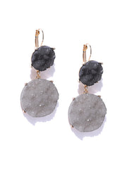 Work Wear Druzy Earrings In Grey - ChicMela