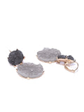 Work Wear Druzy Earrings In Grey - ChicMela