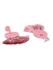 Arden Dusty Pink Tassel Earrings - ChicMela