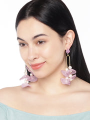 Handmade Floral Fabric Pearl Drops - ChicMela