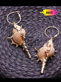 Big Natural Shell Earrings - ChicMela