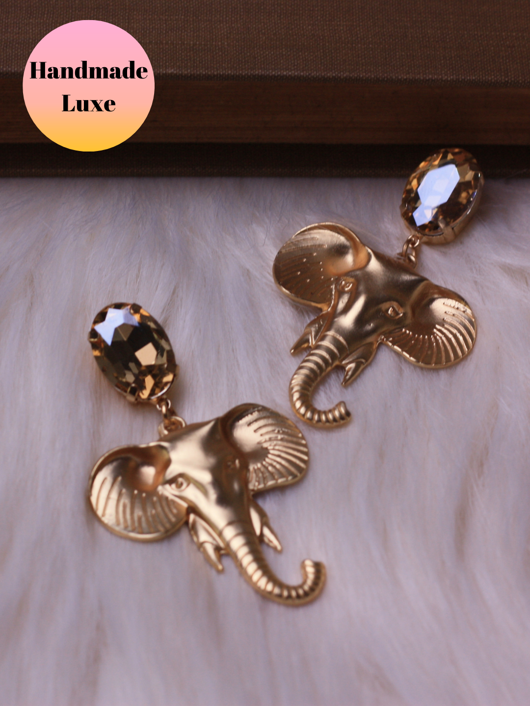 Handmade Luxe Gold Elephant Drops - ChicMela