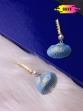 Blue Shell Earrings - ChicMela