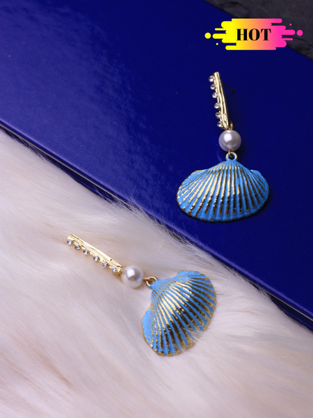 Blue Shell Earrings