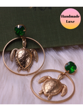 Handmade Gold Turtle Drops - ChicMela