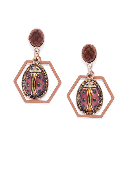 Lady Bug Brown Earrings