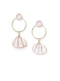 Gold and White Natural Shell Drops - ChicMela