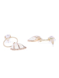 Gold and White Natural Shell Drops - ChicMela