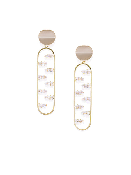 Luxe Crystal Gold Drop Earrings