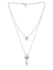 Cubic Zirconia Fox Chain Necklace - ChicMela