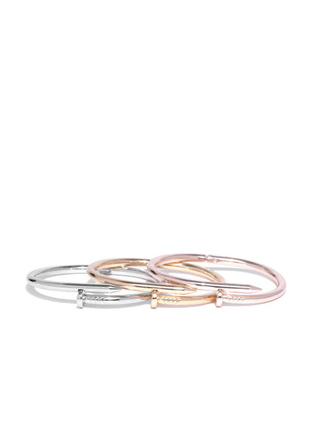 Gold, Silver and Rose Gold Bracelet Set