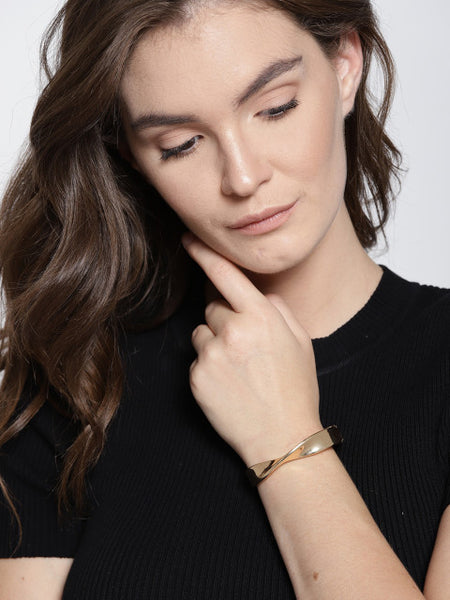 Gold Plated Wave Cuff - ChicMela