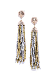 Contemporary Beaded Tassel in Gold and Silver - ChicMela