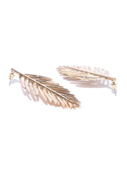 Tropical Gold Plated Leaf Earrings - ChicMela