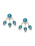 Detachable 2 in 1 Crystal & Pearl Stud-Emerald Green - ChicMela