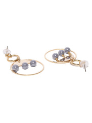 Geometry Grey Pearl Earrings - ChicMela