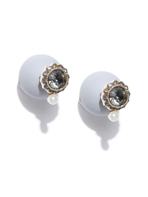 Double Sided Classic Studs- Grey - ChicMela