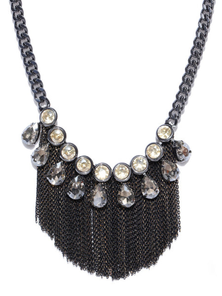Gunmetal Glamorous Tassel Necklace