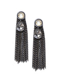 Gunmetal Glamorous Tassel Drops - ChicMela