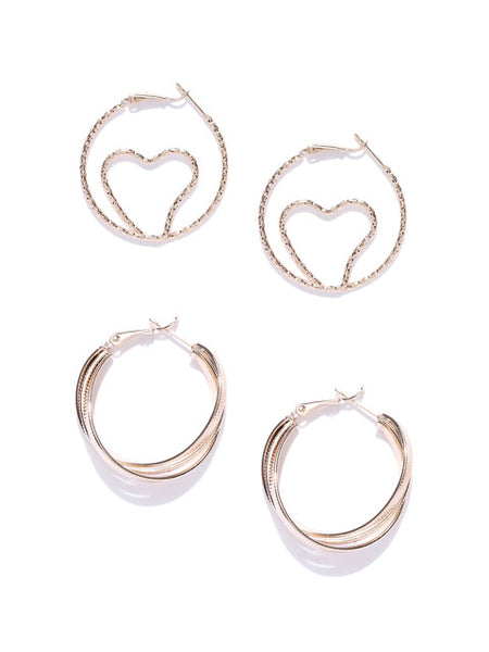 Hoop Set-Glitter Heart Hoop & Matte Gold Hoop