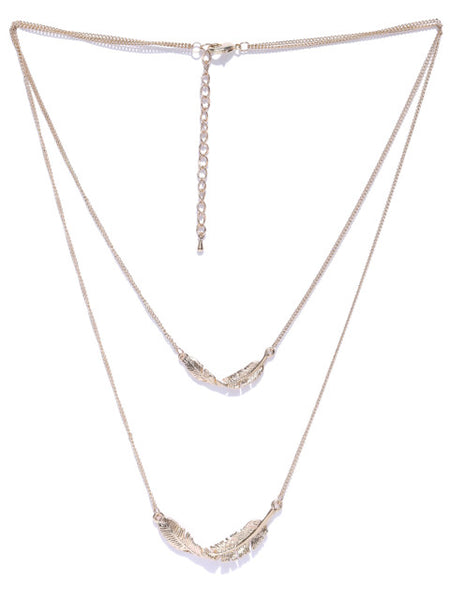 Cubic Zirconia Leaf Layered Necklace
